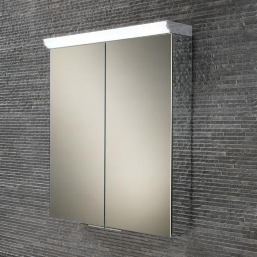 Close up product image of the HIB Flare LED Mirror Cabinet